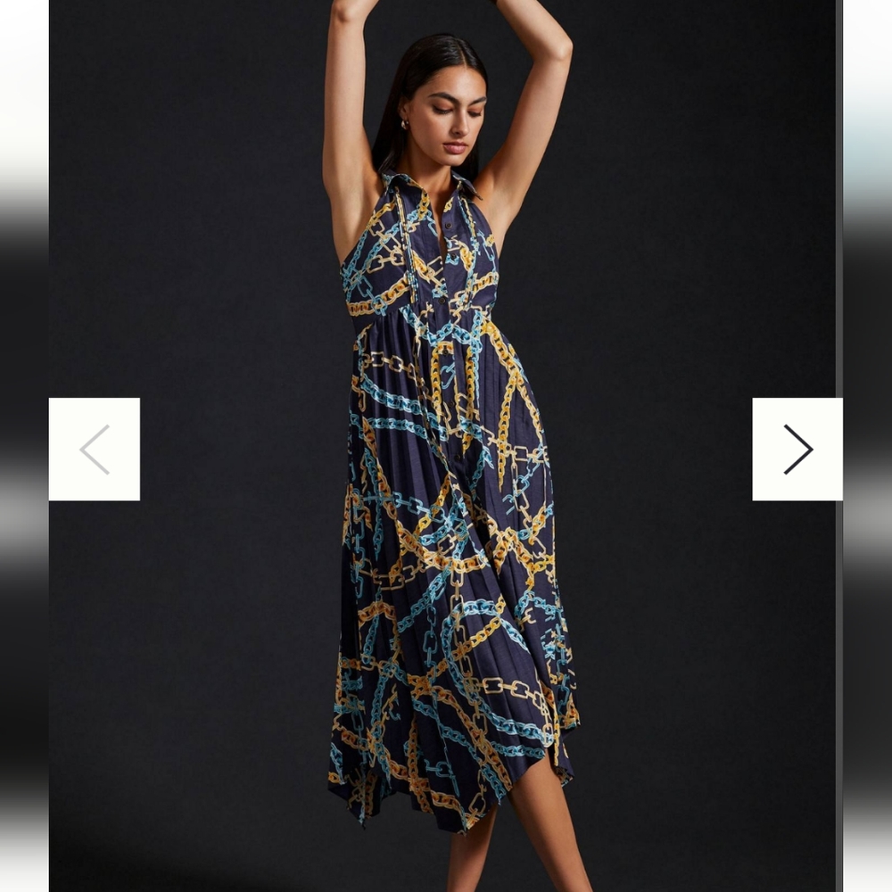 Maeve Pleated Hanky Hem Dress